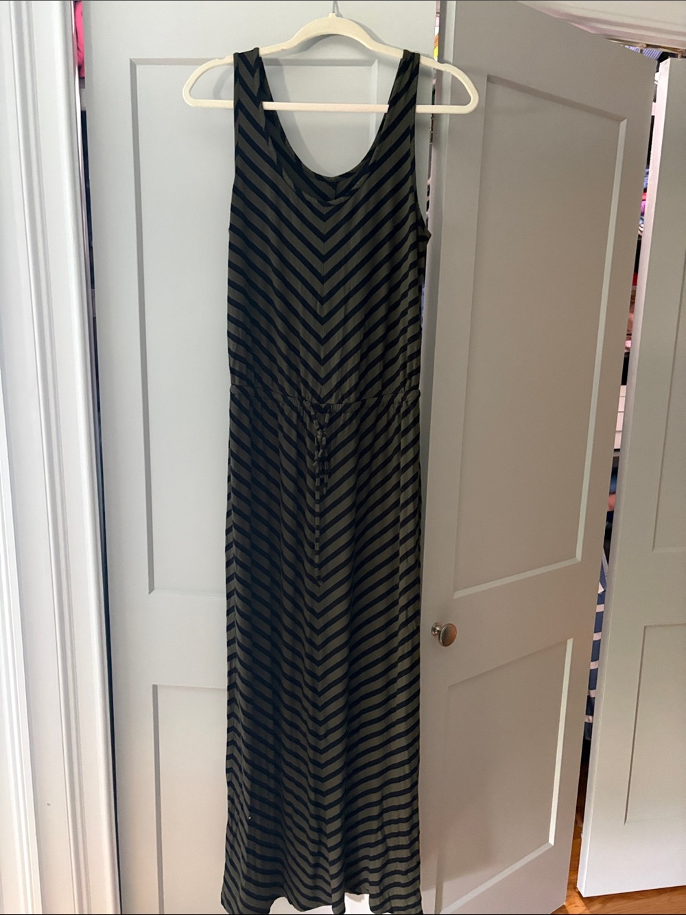 Caslon Black and Brown Striped Sleeveless Maxi Dress